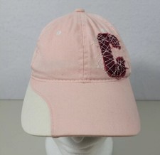 Cabela's Youth Hat One Size Embroidered Logo Pink Red Adjustable Hook  Loop