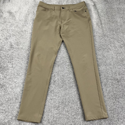 PUBLIC REC Workday Pants Mens 34 x 31 Brown Performance Golf 5-Pocket Stretch