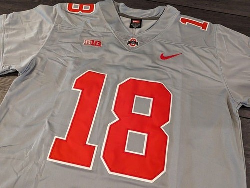 Camiseta de fútbol americano mediana Marvin Harrison #18 Ohio State Buckeyes gris OSU - Imagen 2 de 4