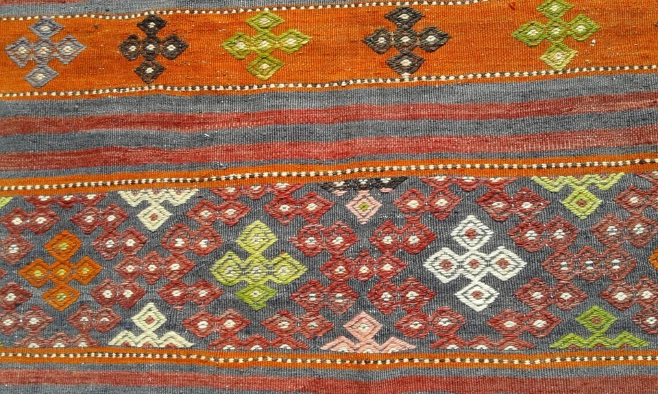 6x9 rug Turkish Kilim, 5'6" x 9'7" ft, floor kilim rugs, Tapis, rugs carpet - Image 2 of 4