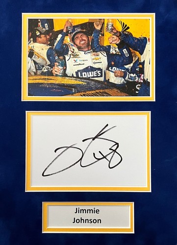 Jimmie Johnson Hand Signed A4 Mounted Photo Display Nascar Autograph - 第 1/1 張圖片
