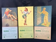 VTG Set 3 1948 Pin-up Calendars Louis F. Dow BURNS Ad Baltimore MD D'Ancone Art