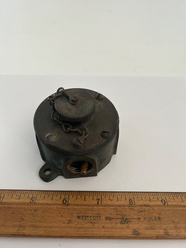 VINTAGE PAULUHN KATZE NR. 325 BRONZE MILITÄR MARINE STECKDOSENBOX - Bild 5 von 8