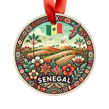 Senegal Landscape, African Travel, Round Acrylic Ornament, Personalized Gift