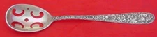 Repousse by Kirk Sterling Silver Olive Spoon pierced original 6"