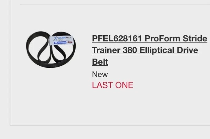 PFEL628161 ProForm Stride Trainer 380 Elliptical Drive Belt