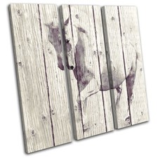 Horse Painting Vintage Animals TREBLE CANVAS WALL ART Picture Print