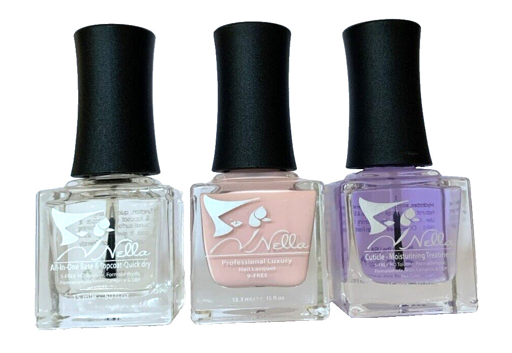 Healthier Nail Polish by NELLA + All-In-One, Base & Topcoat & Cuticle Treatment