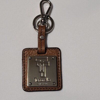 TIGNANELLO KEY CHAIN Purse Bag Charm Pebbled Leather Metal Key Ring Fob ...