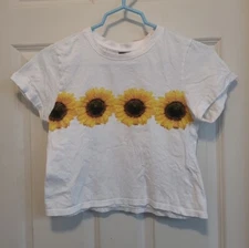 Vibe n' Spread Seeds of Happiness Cropped T-Shirt Size X-Small  (I3)