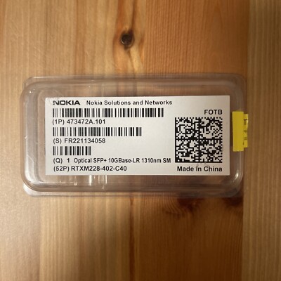 NEW Clamshell NOKIA FOTB 473472A.101 SFP+ 10.5Gb 10Km 1310nm i-temp RTXM228-402
