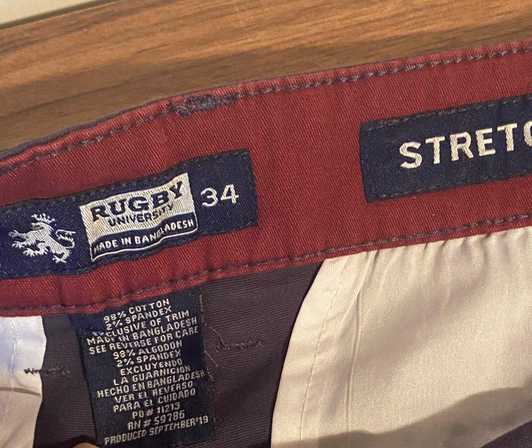 Rugby University Navy Blue Khaki Stretch Chino Shorts Men's Size 34 NWT eBay