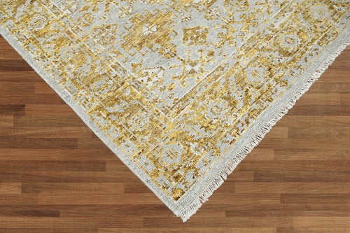 4'10"x7'9'' Gray Hand Knotted Transitional Oushak Wool Area Rug - Picture 8 of 8