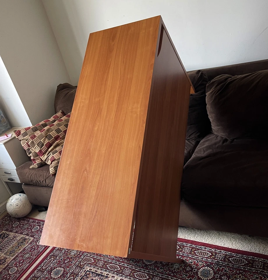 Bonita Mesa Escritorio Danesa Dinamarca Holandesa Madera Maciza Roble Teca 47 X 18 X 29 NY Recogida Foto 4 de 4