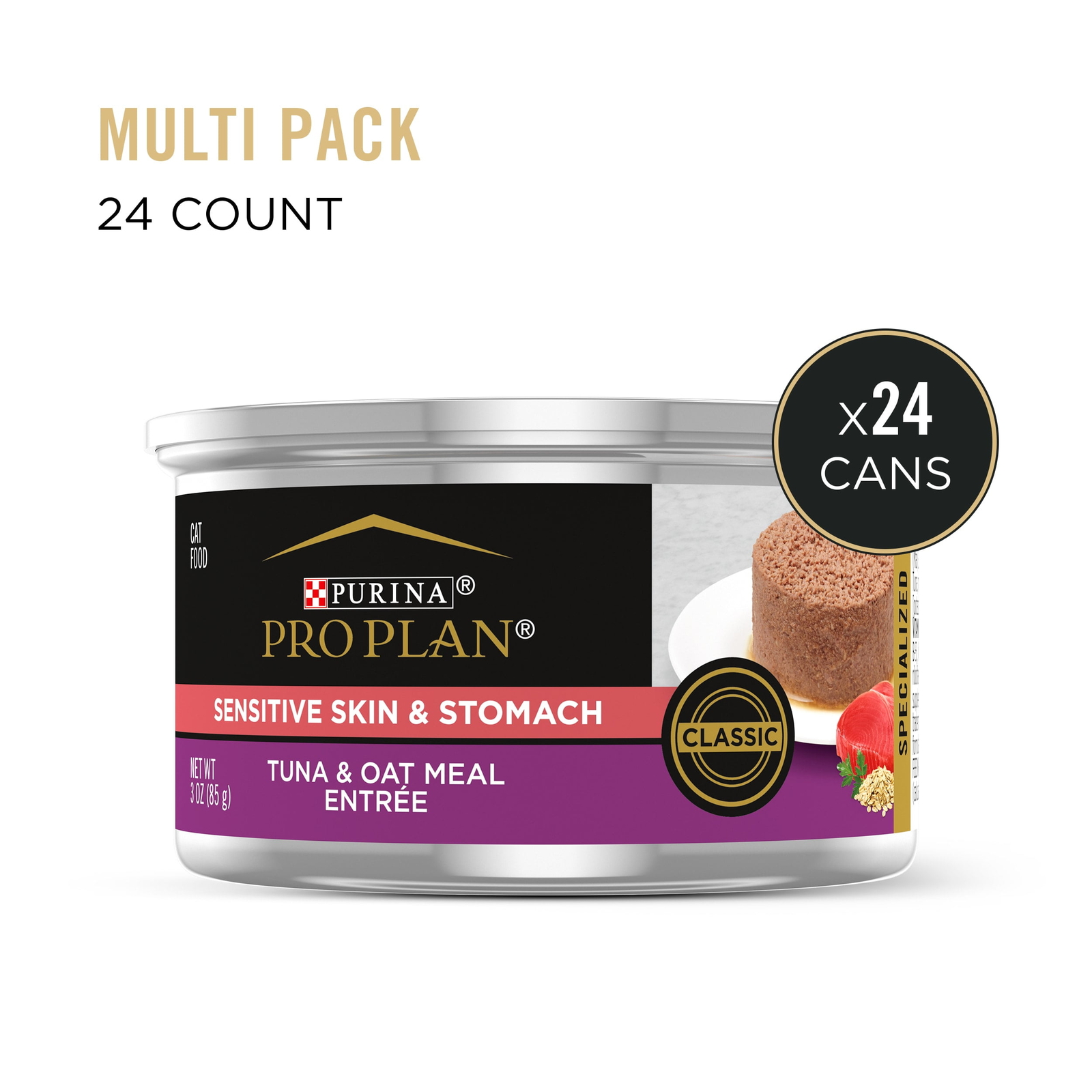 Purina Pro Plan Sensitive Skin Stomach Wet Cat Food Tuna Oat Meal 3 oz