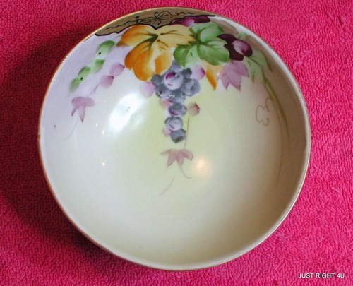 Ciotola maionese vintage dipinta a mano Nippon 4 5/8" TRE DITA ecc - Foto 2 di 3