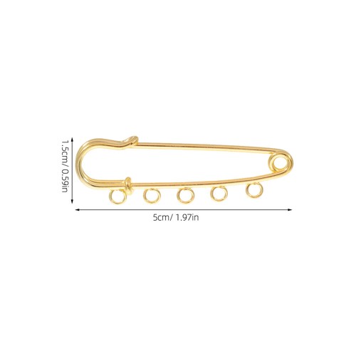 10 Pcs Gold 5-Loch-Sicherheitsnadel Dekorationen Mit Nadeln Baby - Bild 10 von 21