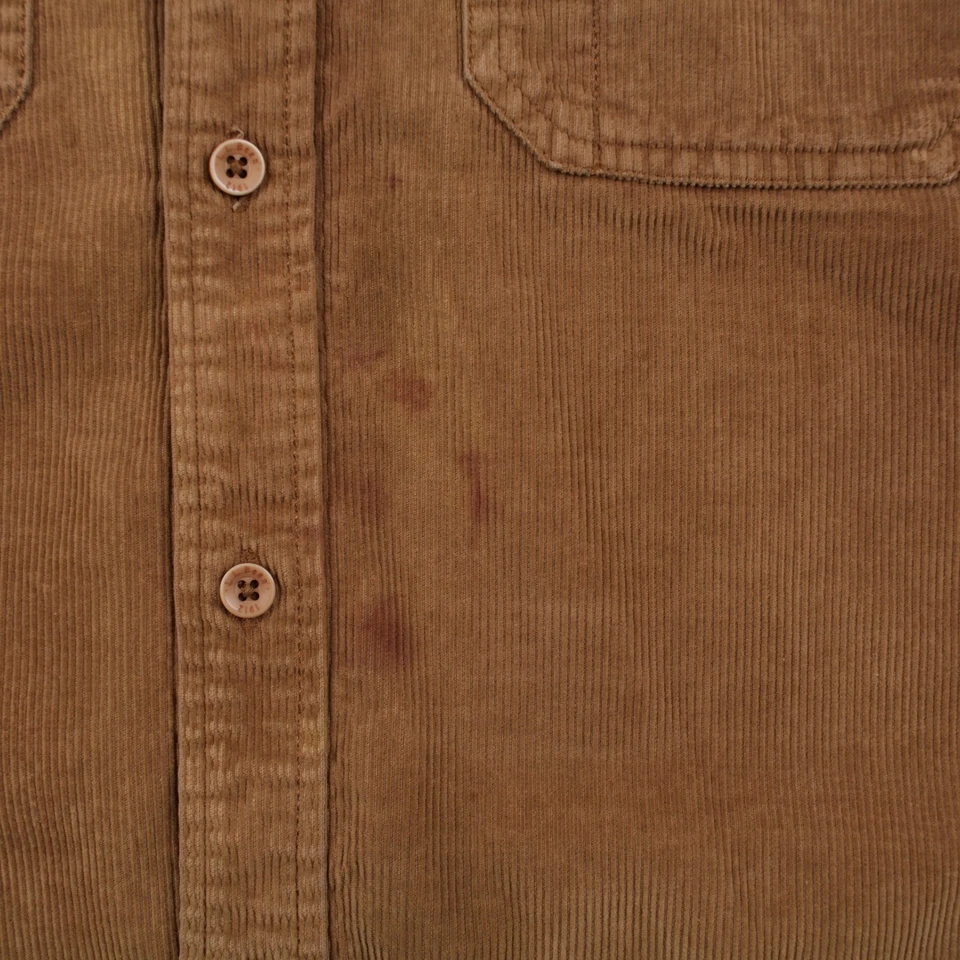 Camisa De Colección L.L.Bean Pana Botón S Para Hombres Manga Larga Marrón Sólido Foto 4 de 4