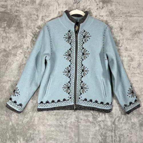 Planet Earth Designs Jacket Womens Small Wool Blue Fairy Boho Hippie Cozy Classy