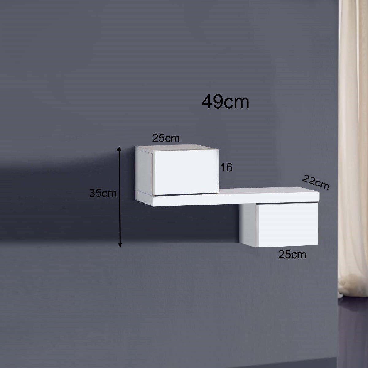 Recibidor - Mueble de entrada SOFI 49cm - Color Blanco (mate)