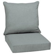 Arden Selections Outdoor Deep Seat Cushion Set, 24" x 24", Stone Grey Leala