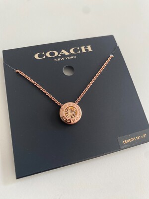 COACH コーチ F54514 ネックレス Open Circle Stone Necklace COACH Open Circle Stone Necklace F54514 NWT Color Rose Gold