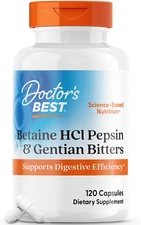 Doctor'S Best Betaine HCI Pepsin & Gentian Bitters, Digestive Enzymes for Protei