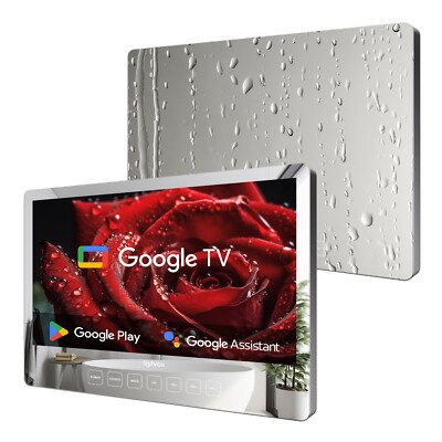 #ad SYLVOX 19quot; Waterproof Bathroom Mirror LED TV IP66 Google TV App smart TV speaker $399.00