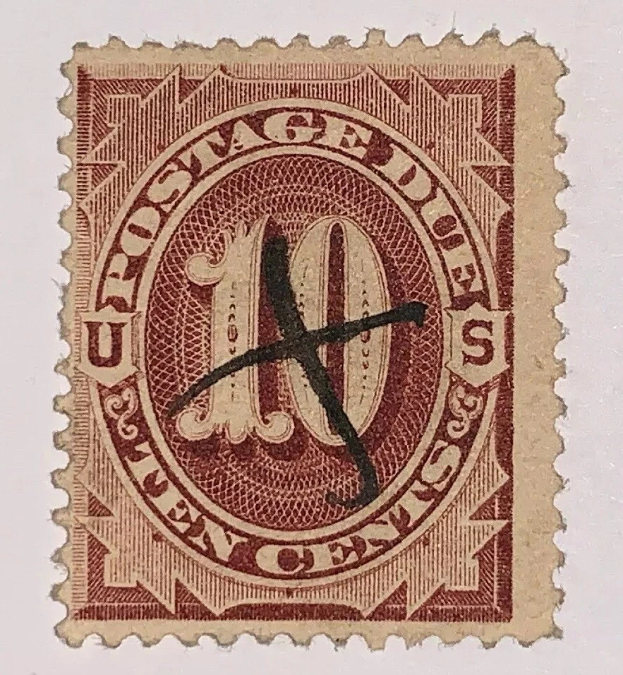 Travelstamps:1884-1889 US Scott# J19, used Ng Postage Due , 10 cents Pen Cancel - Image 2 of 4