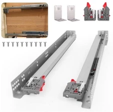 Soft Close Undermount Drawer Slides, 12 15 18 21 24 Inch, Bottom Extension Rails