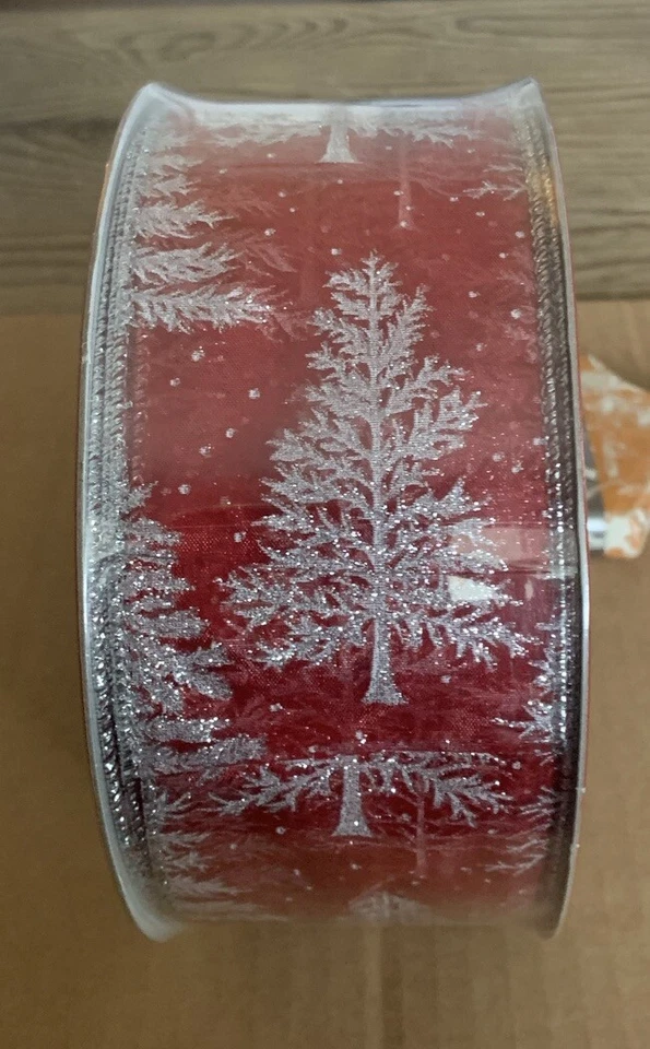 NEW Premium Wired Ribbon 2.5” X 55 Yards Gold Glitter Trim Shimmery Sheer Gold - Image 4 of 4