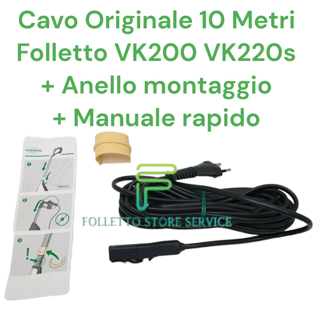 Cavo Alimentazione Folletto Vk 135-136 10m Originale 40787