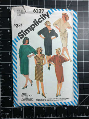 Simplicity #6239 Pattern Loose-fit T-shaped Dress Misses 12 14
