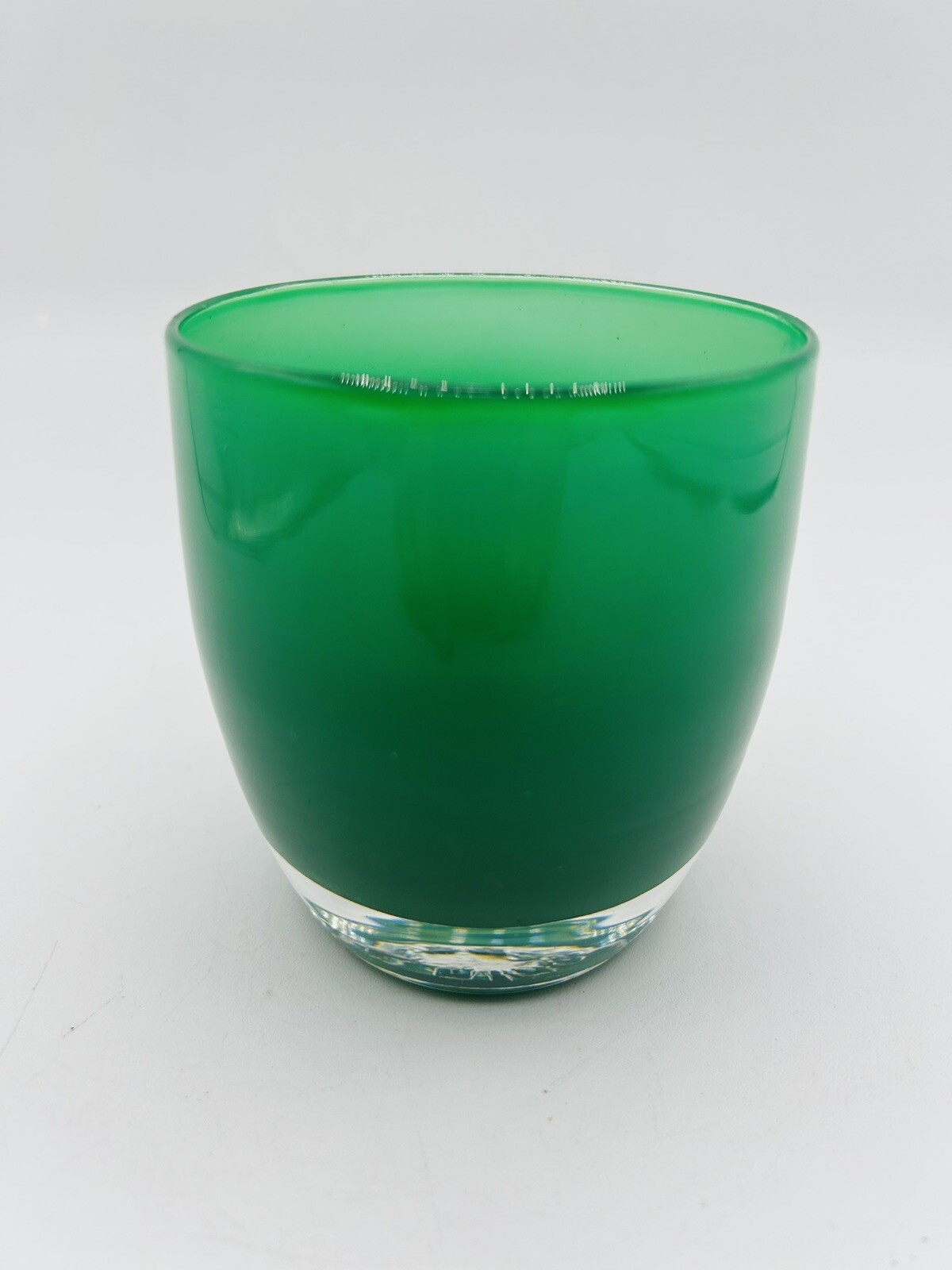 Glassybaby "Mistletoe" Green Glass Votive Candle Holder Vintage Pre