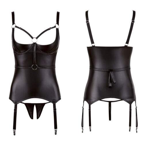 Sexy Straps-Set S-XL schwarz Schritt offen Mattlook Dessous Reizwäsche "Luana - Bild 8 von 8