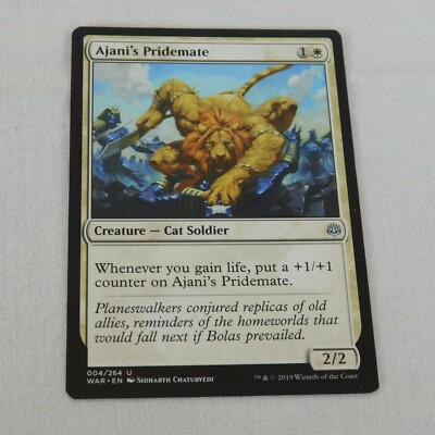 Ajani's Pridemate MTG 2019 White Creature Cat Soldier 004/264 War of the  Spark | eBay