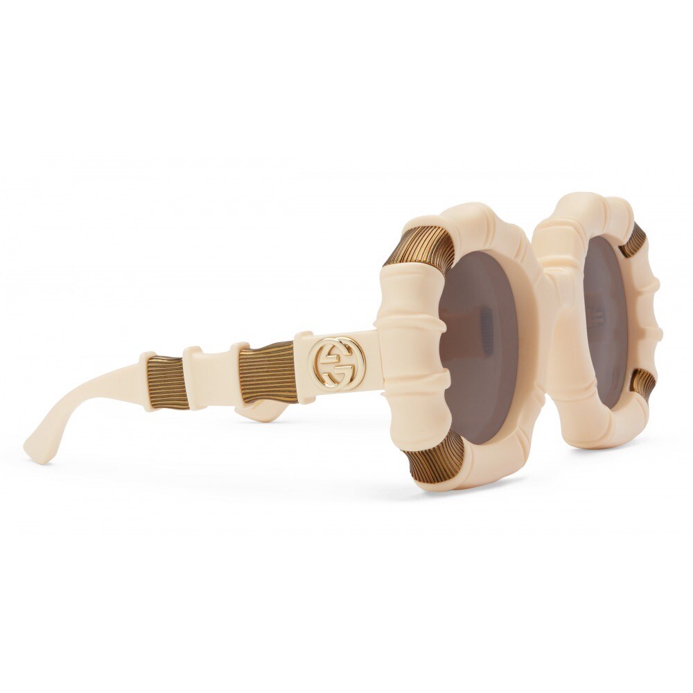 RARE Gucci Bamboo Bone Sunglasses in Ivory with Case & Dustbag Gucci Bamboo Shades - Etsy main image 3