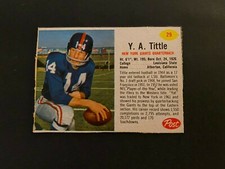 1962 POST FOOTBALL #29 Y.A. TITTLE S/P EX+