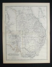 Antique Map: Australia by Alexander Keith Johnston, Handy Royal Atlas, 1884