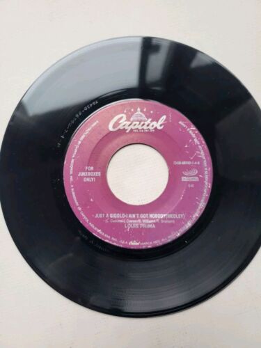 LOUIS PRIMA 45 -Jump, Jive An' Wail / Just A Gigolo-I Ain't Got Nobody (Medley) - Picture 3 of 3