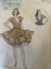 Authentic Patterns Inc 316 SQUARE DANCE DRESS Full Skirt  Ruffles sz 12-14-16