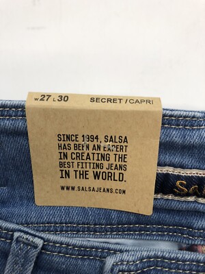 Jean Salsas Femme Skinny – Taille W27 L30, Bleu – Neuf Avec étiquettes, Coupe Slim