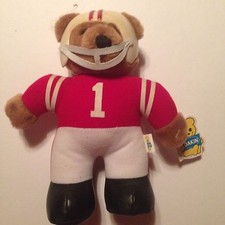 VTG Dakin Football Bear 9 Inch Plush Stuffed Animal 1986 Vintage Free Ship wow