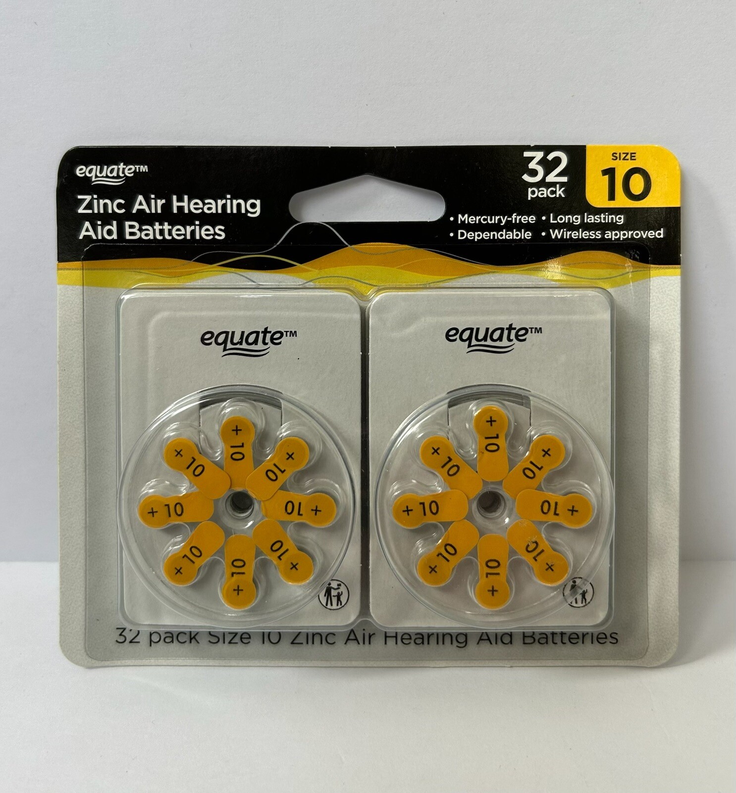 32-pack Hearing Aid Batteries Size 10 - Equate
