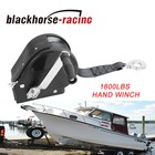 1800 LB Hand Winch Hand Crank Strap Gear Winch ATV Boat Trailer Heavy Duty Black