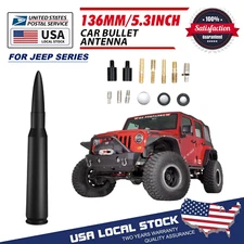 Black 50 Cal Aluminum Bullet Antenna For 07-23 Jeep Wrangler JK/JL| Gladaitor