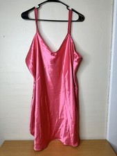 New Vintage Secret Treasures Women 2XL Pink Satin Lingerie Dress Nightie 90s