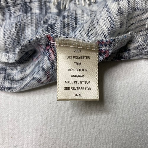 Self Esteem Womens Vest sz S Blue Aztec Open Lightweight Lace Lined Hi Low Hem - Picture 16 of 24