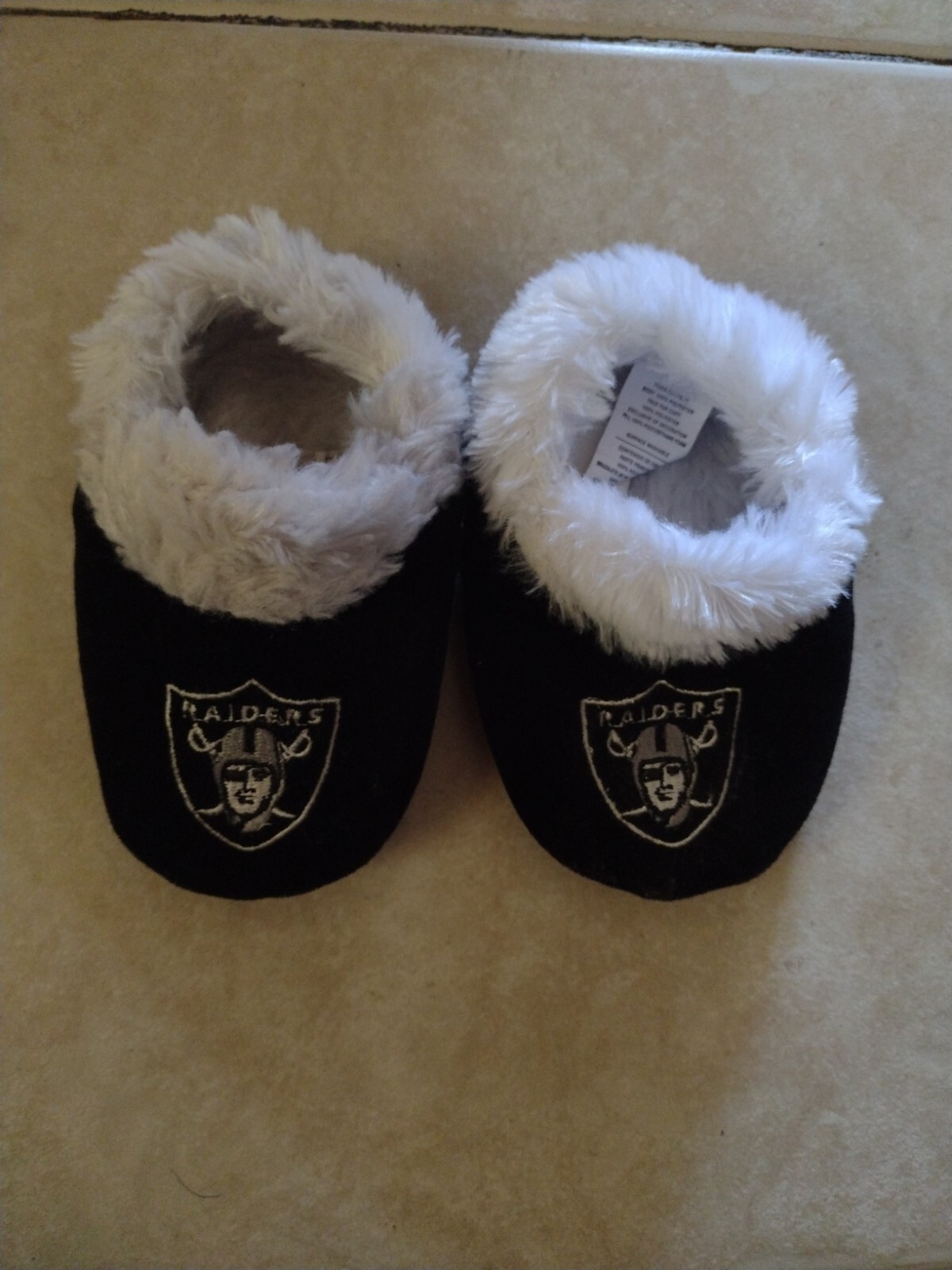 Raiders infant slippers size  XL