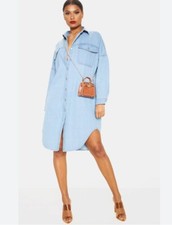 PLT Pretty Little Thing Denim DRESS sz 12